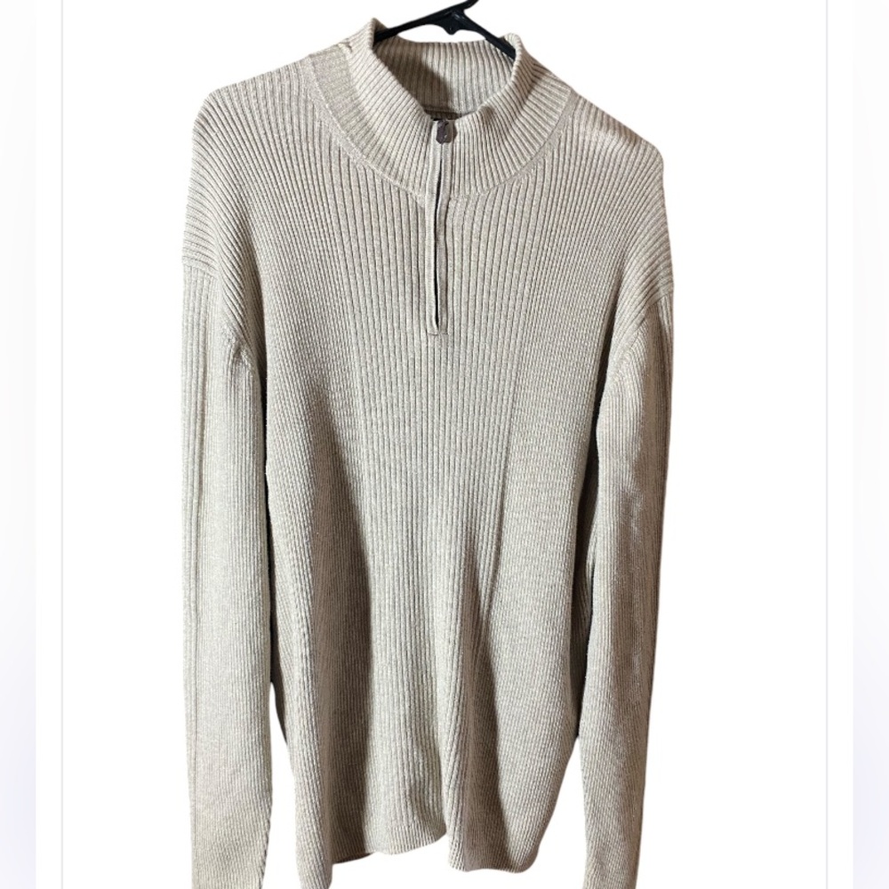 Perry Ellis portfolio quarter zip sweater.  Size large.  100% cotton.
